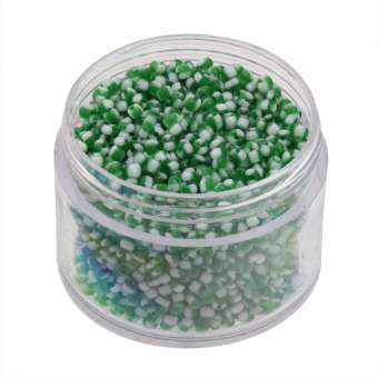 Rocailles, 20g, rund, 1,5mm, dunkelgrün-weiß opaque dunkelgrün grün-weiß opaque