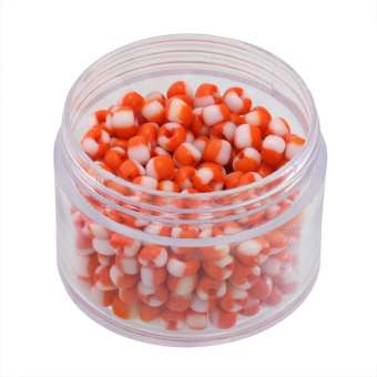 Rocailles, 20g, rund, 4mm, orange-weiß opaque orange-weiß opaque