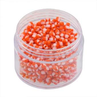 Rocailles, 20g, rund, 2mm, orange-weiß opaque orange-weiß opaque