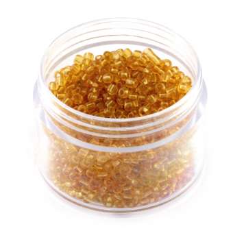 Rocailles, 20g, rund, 2mm, honigfarben honigfarben 