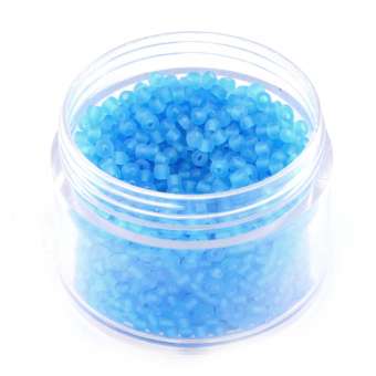 Rocailles, 20g, rund, 2mm, hellblau frost hellblau frost 