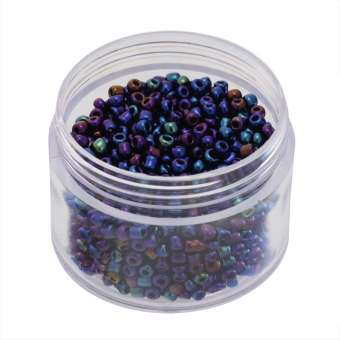 Rocailles, 20g, rund, 2mm, blau-violett metallic blau-violett metallic
