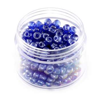 Rocailles, 20g, rund, 4mm, blau luster blau luster 