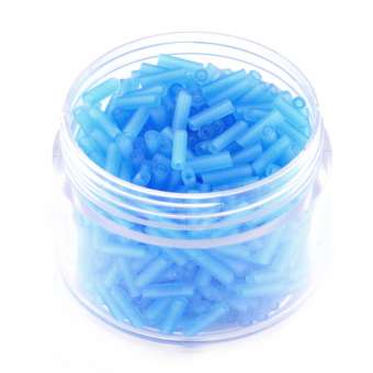 Stiftperlen, 20g, rund, 6X1,5mm, hellblau frost hellblau frost 