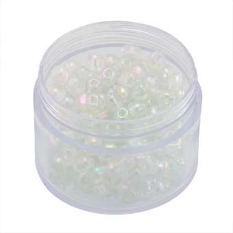Rocailles, 20g, rund, 4mm, transparent rainbow transparent transparent rainbow