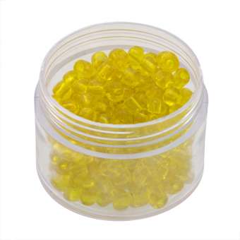 Rocailles, 20g, rund, 4mm, gelb transparent gelb transparent