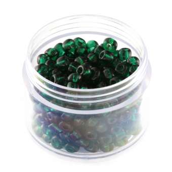 Rocailles, 20g, rund, 4mm, dunkel grün dunkel grün 