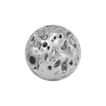 Lava-Perle Metallic, 10 mm, silberfarben silber, 10 mm