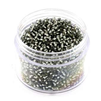 Rocailles, 20g, rund, 1,5mm, grau-braun silverline grau-braun silverline
