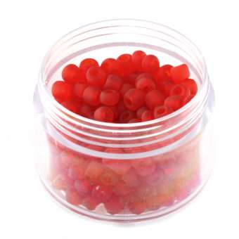 Rocailles, 20g, rund, 4mm, rot frost rot frost 