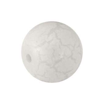 Glasperle mit Schneeflocken-Design, 10 mm, weiß weiß