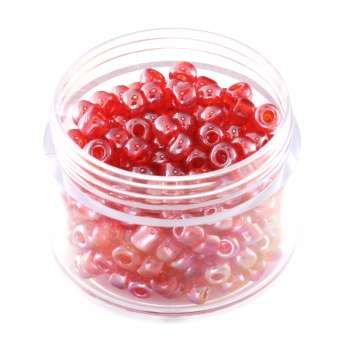 Rocailles, 20g, rund, 4mm, rot luster rot luster 