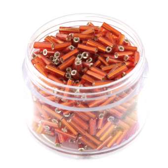 Stiftperlen, 20g (square hole), rund, 6X1,5mm, hellorange silverline hellorange silverline (square hole)