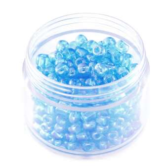 Rocailles, 20g, rund, 4mm, hellblau-türkis luster hellblau-türkis luster 