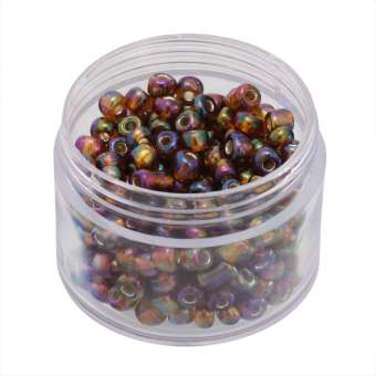Rocailles, 20g, rund, 4mm, hellbraun silverline rainbow hellbraun silverline rainbow