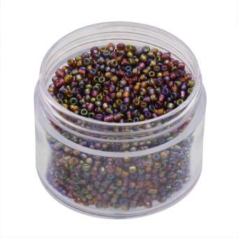 Rocailles, 20g, rund, 1,5mm, hellbraun silverline rainbow hellbraun silverline rainbow