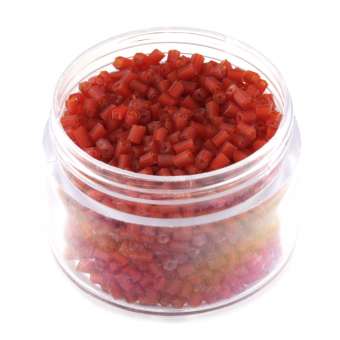 Delica, 20g, 6-kantig (hexagon), 2X1,5mm, rot frost rot frost 