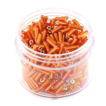 Stiftperlen, 20g, rund, 6X1,5mm, hellorange silverline hellorange silverline