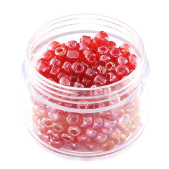 Rocailles, 20g, rund, 4mm, rot-orange luster rot-orange luster 