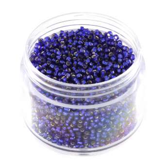Rocailles, 20g, rund, 1,5mm, blau silverline blau silverline