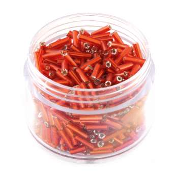 Stiftperlen, 20g, rund, 6X1,5mm, orange silverline orange silverline