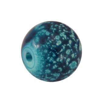 Glasperle mit Schneeflocken-Design, 10 mm, safirtürkis safirtürkis
