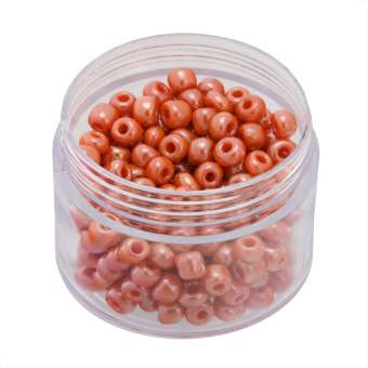 Rocailles, 20g, rund, 4mm, orange opaque luster orange opaque luster
