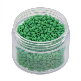 Rocailles, 20g, rund, 2mm, grasgrün opaque frost grasgrün opaque frost