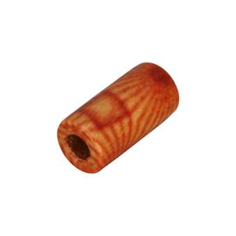 Holzperle (10 Stück), 12X6mm, rot-orange 