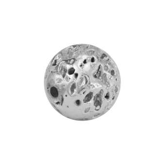 Lava-Perle Metallic, 8 mm, silberfarben silber, 8 mm