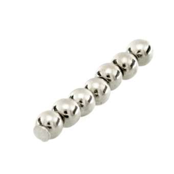 Perle (10Stück), 2,8mm, rund, silberfarben 
