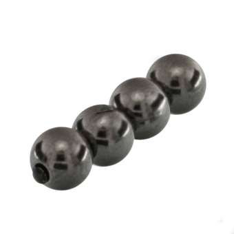 Perle (5 Stück), 4mm, rund, dunkel grau metallic 