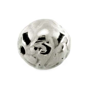 Perle, 9mm, rund, silberfarben 