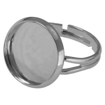 Ring für Ø 16 mm große Cabochons, silberfarben silber