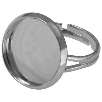 Ring für Ø 18 mm große Cabochons, silberfarben silber