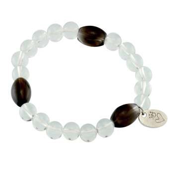 Armband aus Edelsteinen (Quarz), 19cm, transparent transparent