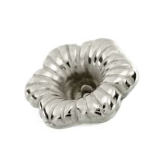 Perle, 10mm, Blume, silberfarben 