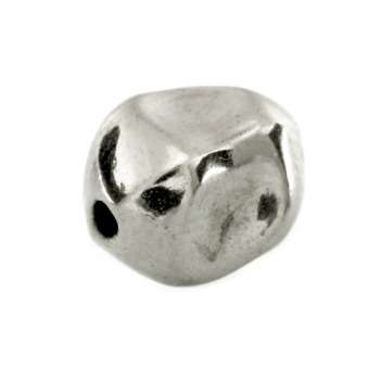 Perle, 6X10mm, oval, silberfarben 