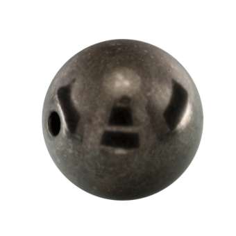 Perle, 12mm, rund, dunkel grau metallic 