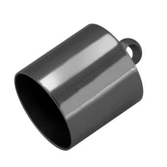 Endkappe mit Öse, Loch-Ø 12mm, 12,5X15mm, schwarz-silberfarben Loch-Ø 12mm