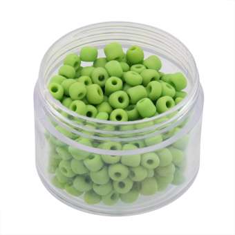 Rocailles, 20g, rund, 4mm, hellgrün  opaque frost hellgrün  opaque frost