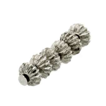 Spacer (10 Stück), 2,5X4mm, oval, silberfarben 