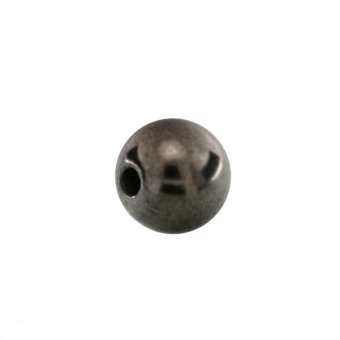 Perle (5 Stück), 5mm, rund, dunkel grau metallic 