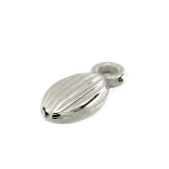 Anhänger, 5X10mm, oval, silberfarben 