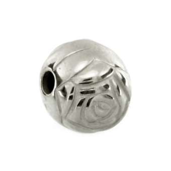 Perle, 8mm, rund, silberfarben 