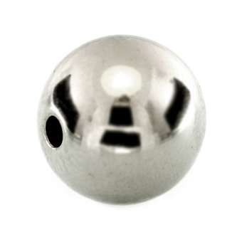 Perle, 12mm, rund, silberfarben 