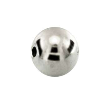 Perle, 8mm, rund, silberfarben 