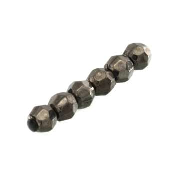 Perle (10 Stück), 2,5mm, rund, dunkel grau metallic 