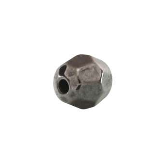 Perle, 6mm, rund, dunkel grau metallic 