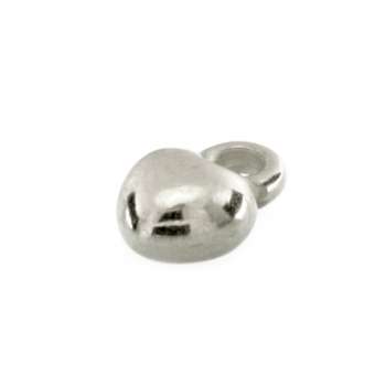 Anhänger, 8mm, Herz, silberfarben 